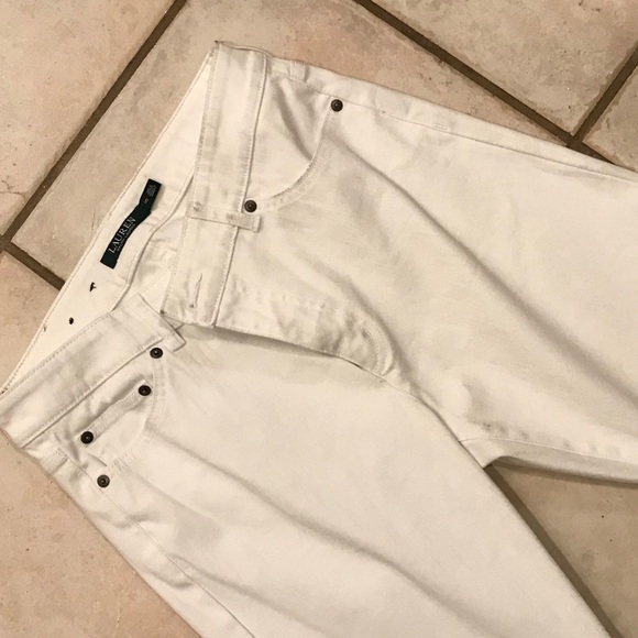 Lauren Ralph Lauren Straight Leg White Jeans 10 - Picture 5 of 9